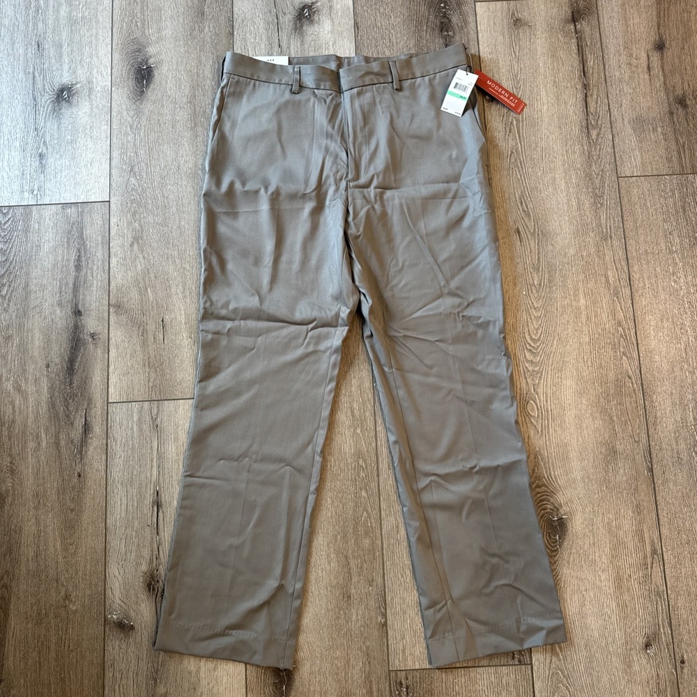 Perry Ellis Portfolio Light Brown Pants 34x30 Modern Fit Travel Luxe NWT $75 #73
